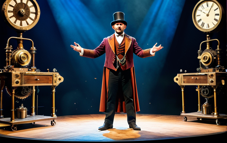 A Magician's Grand Finale**

"A professional magician in a dramatic, fully clothed steampunk-inspired costume, performing a grand levitation illusion on a stage with intricate gears and Victorian-era machinery, fully clothed, dramatic lighting, audience in awe, safe for work, perfect anatomy, correct proportions, professional stage photography, high quality, appropriate content, professional, modest clothing."

**